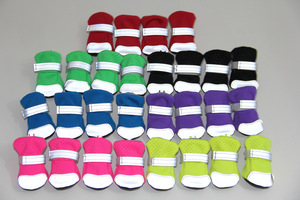 4 pièces/ensemble de chaussures pour chien avec sangle réfléchissante, chaussures à semelles souples pour chiot, bottes respirantes et confortables pour animaux de compagnie, <span class=keywords><strong>Chihuahua</strong></span>, protège-pieds - Product Image 3