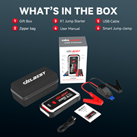 Démarreur de voiture portable 12V DELBEST X6 25800mAh 2500A Courant de crête, Power Bank de démarrage rapide pour voiture, Charge rapide Type-C, Flash d'avertissement LED