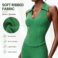 Ensemble de yoga sans couture pour femme avec logo personnalisé, haut à manches longues à demi-zip et leggings taille haute, tenue de sport 2 pièces