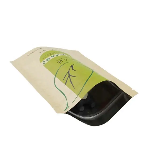 Moistureproof Reclosable stand up seeds custom ziplock zipper paper bag