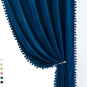 Amity <span class=keywords><strong>Rideau</strong></span> occultant en polyester design personnalisé pour hôtel <span class=keywords><strong>Rideau</strong></span> de chambre <span class=keywords><strong>à</strong></span> coucher et de salon avec boule <span class=keywords><strong>à</strong></span> franges - Product Image 1