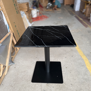 2 4 chỗ ngồi người đen vuông đá cẩm thạch bảng cho nhà hàng quán cà phê tòa án thực phẩm Bistro - Product Image 2