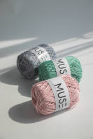 YARNA Muse (65g) 100% Algodón Texturizado, Transpirable, Brillante, Natural, Alegre, Vívido, Algodón para Macramé, Fibra Natural, Marca Coreana, Color Intenso