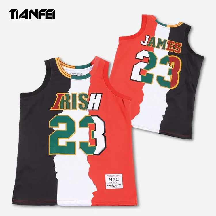 TF individuelle Stickerei Streetwear Jersey Team Jugendclub Basketballtrikots Sublimationsdruck Netz Basketballtrikot