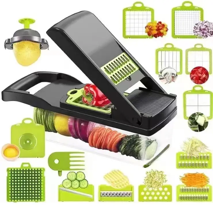 Hot Sales Vegetable Shredder Kitchen Tools 18 In 1 Manual Fruit And Vegetable Cutter Onion Diced Vegetable Slicer