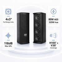 Haut-parleur compact pleine gamme NEARSTAR RF3.4 80W AES pour une voix claire, de la musique et un son professionnel pour les lieux de spectacle