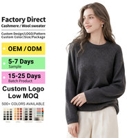 Pulls pour femmes en cachemire 100% avec fil scintillant, col rond, automne-hiver, sur mesure OEM, 10 pièces