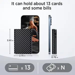 Portefeuille intelligent minimaliste en cuir avec fonction magnétique Nouvelle arrivée Porte-cartes en aluminium en cuir PU pour hommes et femmes