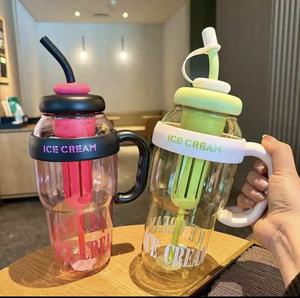 Милая Спортивная пластиковая бутылка для воды 1300 мл для детей Летняя походная соломинка для питья живота для школы - Product Image 2