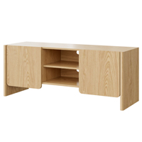 Fabricant chinois de table console à 2 tiroirs avec pieds latéraux en dalle solide en chêne naturel, table minimaliste pour entrée, couloir ou derrière le canapé