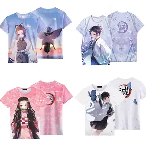 Camisetas de manga curta com gola redonda para homens e mulheres, moda verão personalizada casual 3D estampada anime