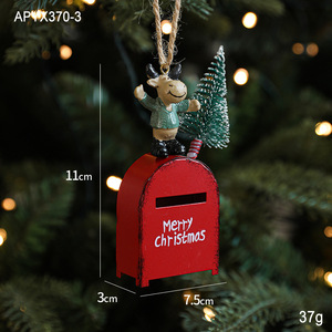 Nouveaux ornements décoratifs peints en fer <span class=keywords><strong>de</strong></span> style <span class=keywords><strong>de</strong></span> Noël pour arbre <span class=keywords><strong>de</strong></span> Noël, père Noël et boîte aux lettres-Décorations <span class=keywords><strong>de</strong></span> vacances - Product Image 4