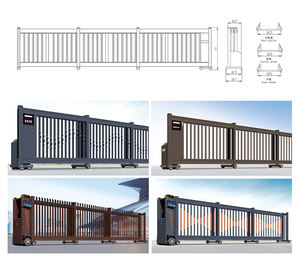 Nouvelle conception <span class=keywords><strong>de</strong></span> <span class=keywords><strong>portail</strong></span> <span class=keywords><strong>coulissant</strong></span> automatique moderne en aluminium pour école, clôture électrique rétractable <span class=keywords><strong>de</strong></span> 5 m pour extérieur - Product Image 4
