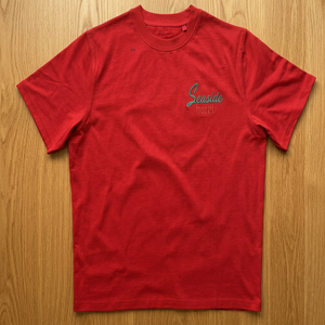 T-shirt rouge à manches longues pour homme, style hip-hop, avec motif lettres vierges, col rond décontracté, en tissu éponge, anti-UV - Product Image 2