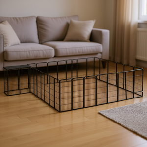 Enclos pour chien en acier noir thermolaqué, rectangulaire, pour intérieur, modèle D0100H7580X - Product Image 2