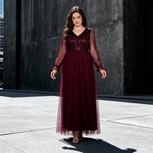 Robe longue Abaya élégante de style nouveau en polyester brodée de paillettes pour femmes musulmanes, vente en gros personnalisée - Product Image 2