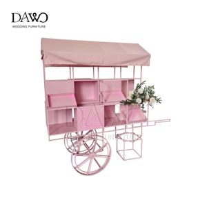 Carrello per Dessert in Ferro Rosa di Alta Qualità per Matrimoni e Feste, Uso Esterno e Workshop, Arredamento Commerciale Durevole - Product Image 5