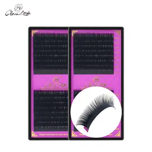 Glamlash Faux Chồn Nhãn Hiệu Riêng J B C D Curl Cổ Điển Matte Lông Mi Màu Đen Làm Tay Khối Lượng Nga Cá Nhân Lash Mở Rộng