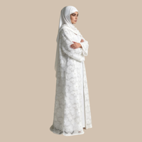 Abaya musulmane ajustée grande taille longueur cheville manches longues en polyester faite à la main légère infroissable respirante antistatique