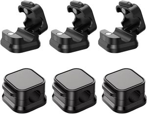 Ensemble de 6 organiseurs de câbles magnétiques en plastique pour bureau et mur, avec boucles de rangement pour cartes d'alignement et charge de données de téléphone portable - Product Image 6
