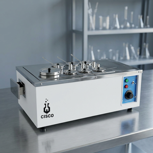 Bain-marie de laboratoire CISCO 6L en acier inoxydable avec 8 trous pour le chauffage et le contrôle de la température - Product Image 2
