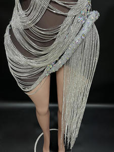 Robes de Soiree chic et glamour sexy escote brillo borlas rojo vestido de baile <span class=keywords><strong>vestidos</strong></span> de graduación vestido de lujo para fiesta de noche - Product Image 4