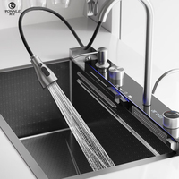 Cuisine intelligente Nano Black Kitcnen avec lave-tasse évier de cuisine évier de cuisine robinet d'évier de cuisine