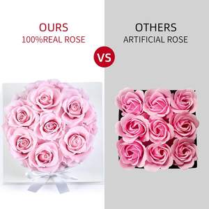 AYOYO Scatola di Rose Stabilizzate, <span class=keywords><strong>Regalo</strong></span> Eterno Immortale <span class=keywords><strong>per</strong></span> Compleanno, <span class=keywords><strong>per</strong></span> <span class=keywords><strong>Lei</strong></span> o Mamma, Rosa Rosa Fatta a Mano, Lunga Durata 3-5 Anni, Consegna Inclusa - Product Image 3