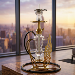 Chicha arabe 55 cm à tube unique en acier inoxydable, accessoires de fumée à l'eau, chicha portable, vente en gros - Product Image 2