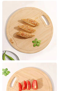 บอร์ดชาร์คิวรีกลมไม้ไผ่ทำด้วยมือพรีเมี่ยมสำหรับห้องครัวกล่องของขวัญฟรีบล็อกเนื้อพิเศษ - Product Image 4