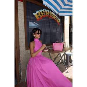 ชุดเดรสปาร์ตี้ทรงเอไลน์สีชมพู ยี่ห้อ Tania แต่งโครเชต์ ไซส์ XS ความยาวระดับเข่า สไตล์หรูหรา เรียบง่าย สบายๆ สำหรับงานเลี้ยงตอนเย็น แขนสั้น - Product Image 6