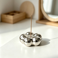 Porte-encens en céramique nuage de bulles argenté créatif, Décoration d'aromathérapie zen élégante, Brûleur de bâtonnets d'encens, Cadeau de pendaison de crémaillère