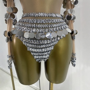 Traje de lentejuelas plateadas con efecto explosión y diamantes brillantes <span class=keywords><strong>para</strong></span> Shang Yan Dozen Song bar Gogo Lead Dance Stage - Product Image 4