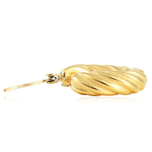 Twisted Hoop Earrings Gold <b>Titanium</b> Steel 19040 Everyday Wear - Product Image 2