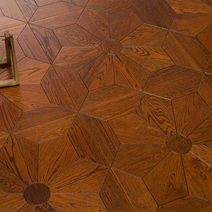 Parquet contrecollé hexagonal AVANTIMORA ISO9001 en chêne brossé multicouche de qualité AB, bois naturel, rainuré et langueté, 15 mm, pour les centres de villégiature - Product Image 1