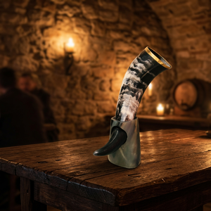 Jarra de Cerveza o Vino de Cuerno Vikingo Antiguo, Forma Personalizada, Estilo Americano, Alta Calidad, Pulida, Ecológica, Apta para Lavavajillas, Ligera - Product Image 2