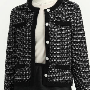 Женский трикотажный кардиган из натуральной шерсти, с круглым вырезом и 100% - Product Image 3