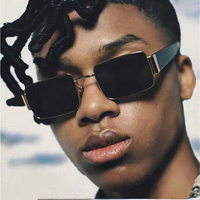 Lunettes de soleil carrées à double pont en métal, nouveau design personnalisé tendance