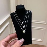 Collana con Pendente in Argento Sterling S925 e Moissanite, Catena a Quattro Griffe Elettroplaccata, Stile Semplice per Donne, Certificato GRA