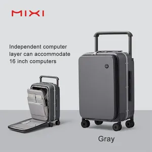 Роскошный новейший дизайн, алюминиевый бесшумный колесный чемодан на колесиках Mixi, деловой Дорожный комплект чемоданов, Многофункциональный чемодан