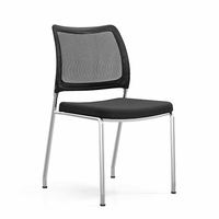 Chaise de formation de bureau au design moderne avec cadre en métal chromé et roulettes