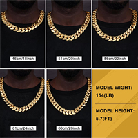 Collares de Lujo con Baño de Cobre de 14K y 18K, con Circonitas, Estilo Miami Cuban Link, Unisex, Moda Hip Hop, Cadena Cubana, Joyería al por Mayor