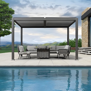 <span class=keywords><strong>Petit</strong></span> pavillon de <span class=keywords><strong>jardin</strong></span> à télécommande automatique Pergolas d'extérieur en aluminium Gazebos Abris en PVC étanche - Product Image 5