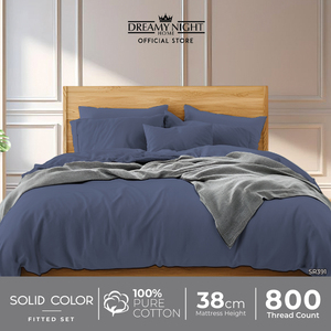 Juego de Sábanas Ajustables Premium Lisas para Cama Queen |   Ropa de Cama 100% Algodón 800 Hilos Suave y Cómoda con Bolsillo Profundo de 38 cm para Uso Hotelero - Product Image 6
