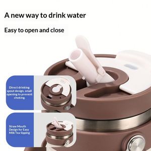 Nuevo Vaso Térmico de Acero Inoxidable 304 de 40oz con Asa y Doble Boquilla para Beber, Ideal para Coche, Hogar y Exteriores - Product Image 3