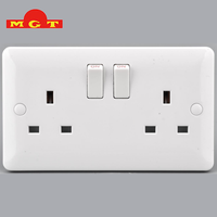Interrupteur mural double prise de commande électrique pour installation domestique, vente en gros, usine OEM