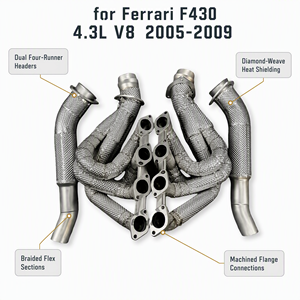Colector de Escape Aislado de Alto Flujo SS304 para <span class=keywords><strong>Ferrari</strong></span> F430 4.3L V8 2005-2009, Mejora del Rendimiento - Product Image 1