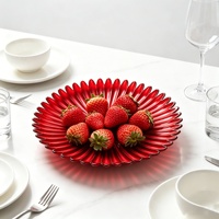 Luxe minimalistische glazen fruitschaal; hoogwaardig schaal voor gedroogd fruit; esthetisch aantrekkelijk retro design voor thuisgebruik en ontvangstruimtes.