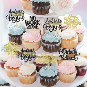 ที่เสียบตกแต่งคัพเค้ก 30 ชิ้น ลาย Happy Retirement สำหรับคนเกษียณอย่างเป็นทางการ ไม่ทำงานอีกต่อไป ของตกแต่งเค้กสีดำทอง อุปกรณ์จัดปาร์ตี้ - Product Image 4