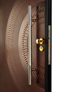 Porte d'entrée avant en aluminium à rupture thermique Portes d'entrée principales en aluminium moulé en métal collé avec motif pour la maison - Product Image 4